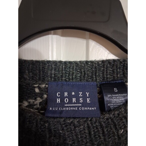 Women's Crazy Horse Liz Claiborne Charcoal Snowflake Sweater Size S - Picture 2 of 8